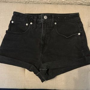 Madewell black curvy high rise denim short size 27